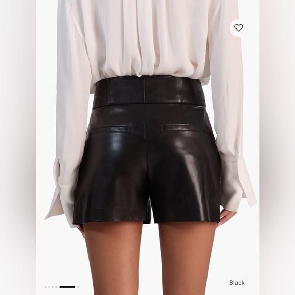 ALICE + OLIVIA Baylor Faux-Leather Ultra-High-Rise Shorts size 0 - Picture 3 of 7